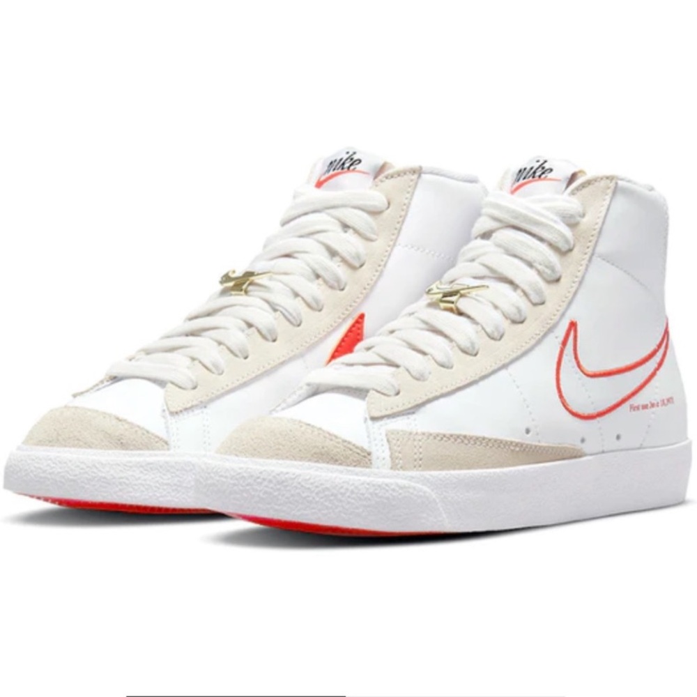 Nike Blazer Mid 77 SE First Use White Orange 9 Retro Logo Anniversary Sneakers